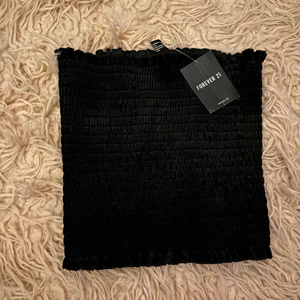 Black velvet tube top